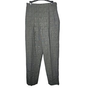 Harve Benard‎ Womens 100% Wool Plaid Pleated Trouser Pants Size 12 Career Fall